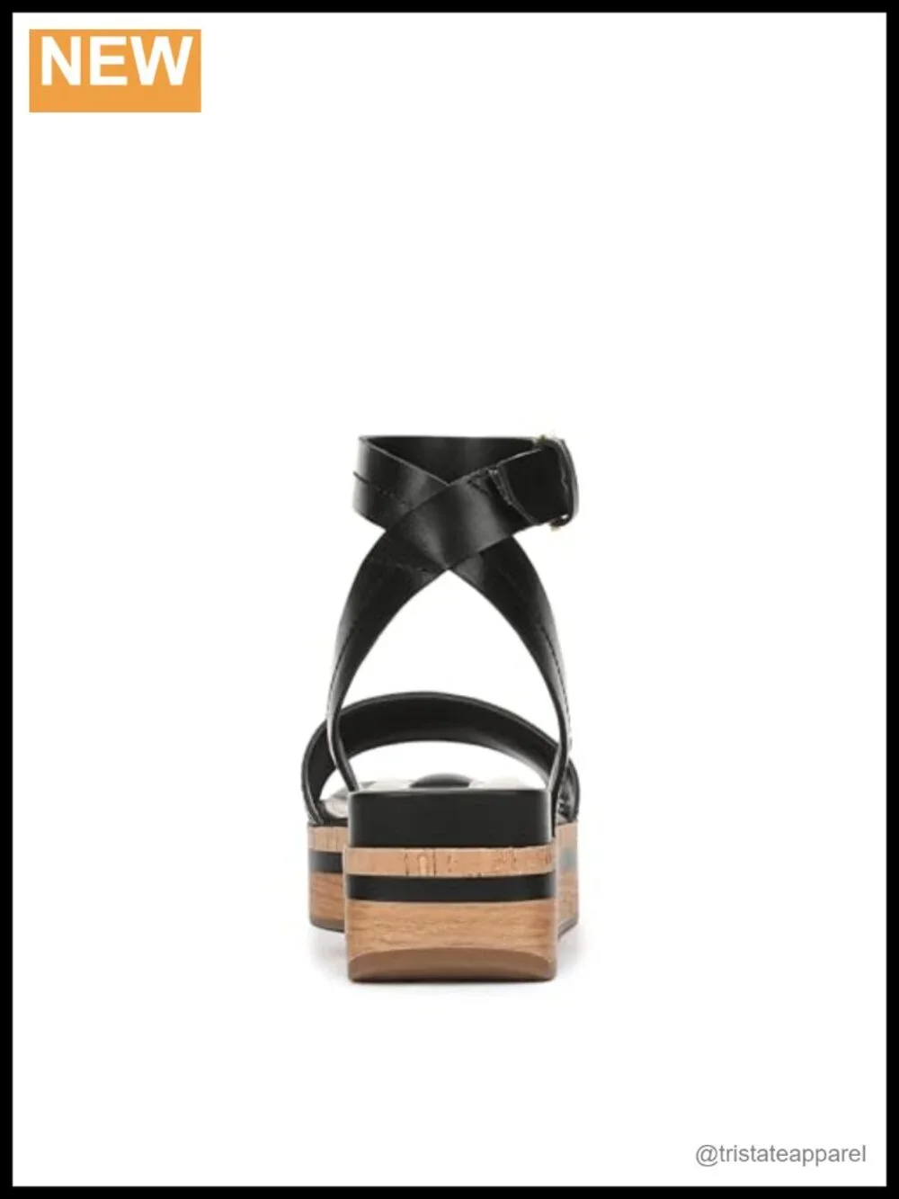 Leather Platform Sandals with Buckle Ankle Strap Casual